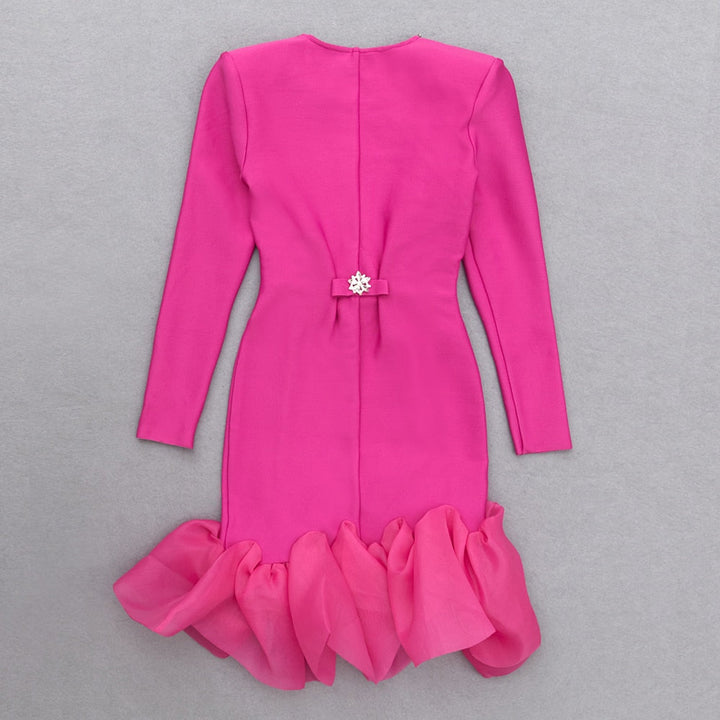 Levoire | Robe Bodycon Mini À Manches Longues Et Col V Froncé