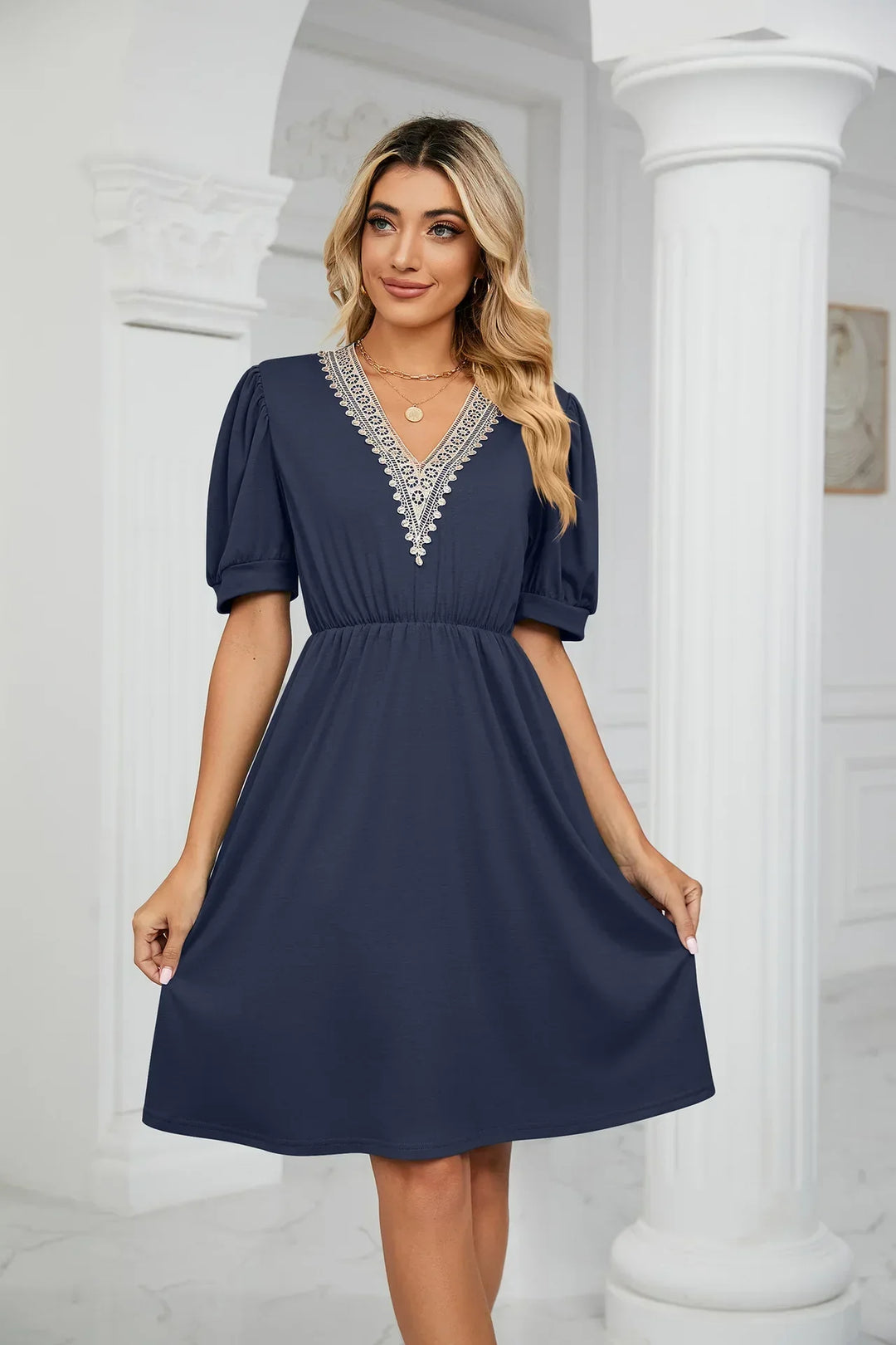 Levoire | Robe En Patchwork Simple Avec Des Pointes Pour Le Printemps/Été