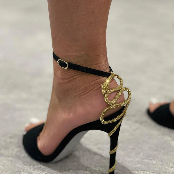 Levoire | Serpentine Talons Aiguilles Noirs Pour Une Démarche Élégante