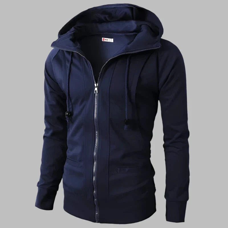 Levoire | Sweat À Capuche Robuste Pour Hommes Avec Fermeture Éclair Bleu marine