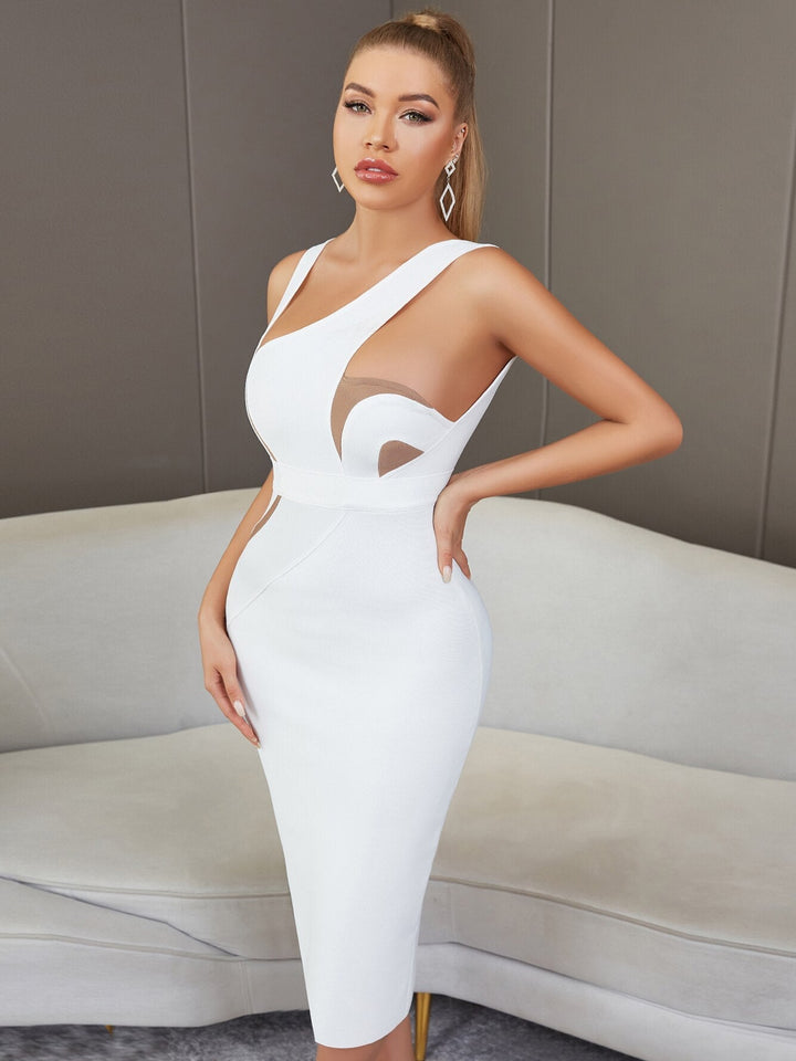 Levoire | Haut Sans Bretelles Dos Ouvert Midi Bodycon Robes