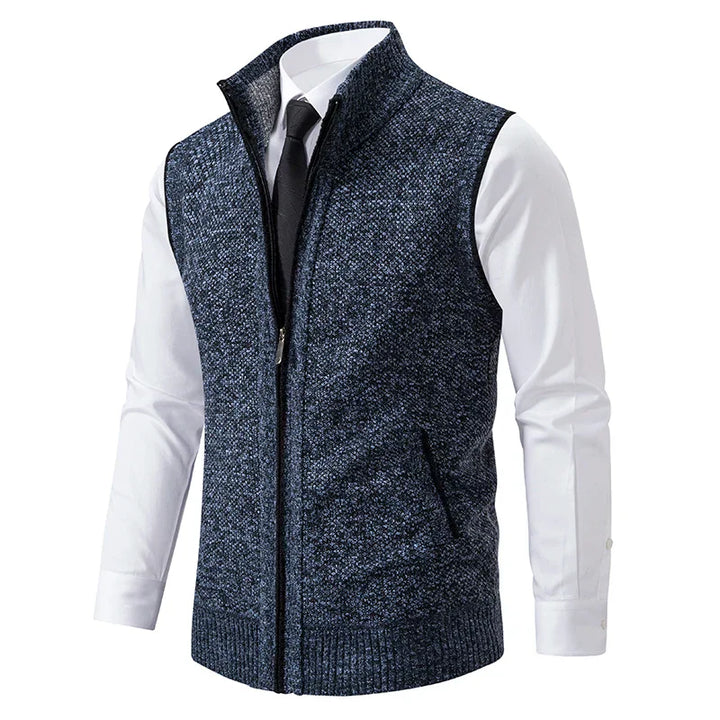 Levoire | Cardigan V-Cou Élégant Bleu Gris