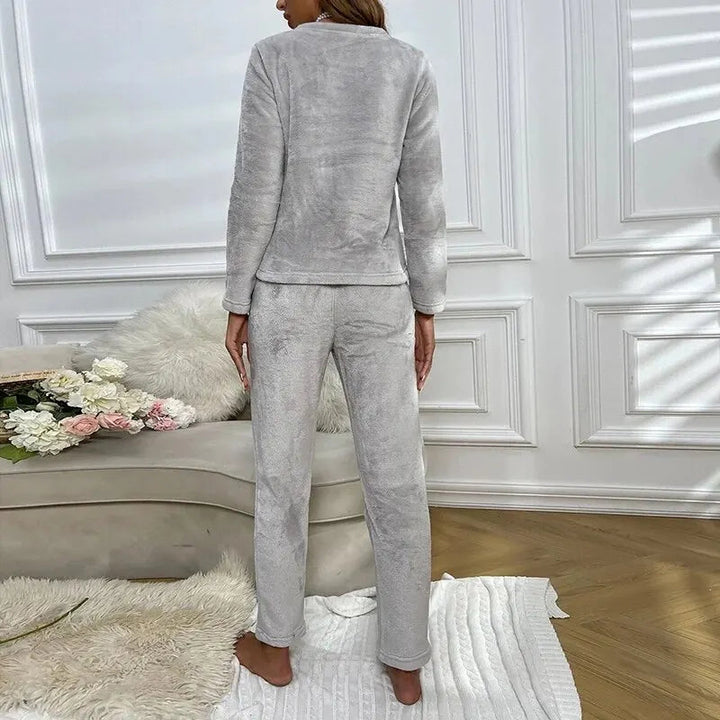 Levoire | Ensemble De Nuit Confortable Avec Manches Longues Et Impressions Brodées