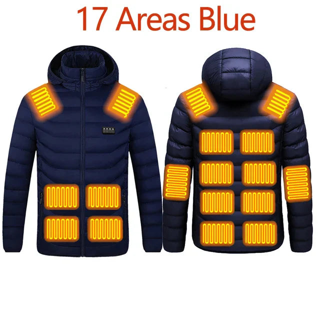 Levoire | Veste Chauffante Usb Intelligente Pour Homme 17 Zones bleues