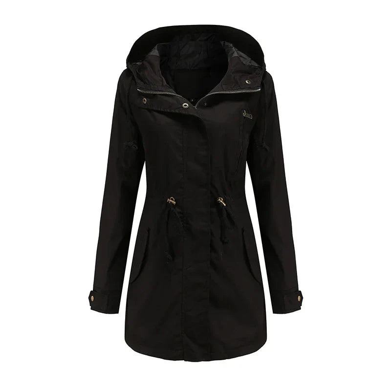 Levoire | T Trench En Coton Avec Capuche Noir