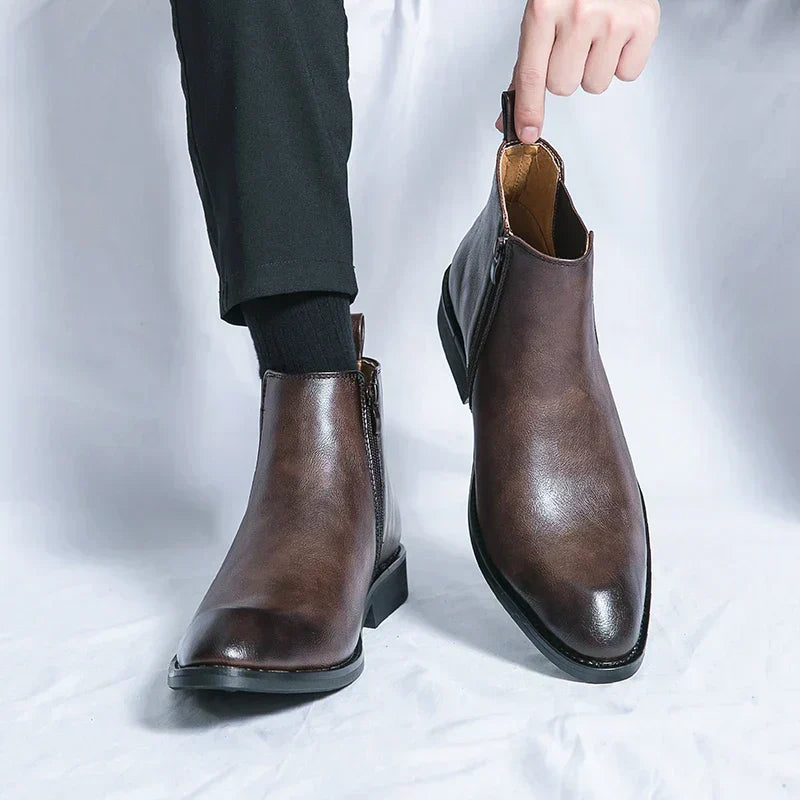 Levoire | Bottes en Cuir avec Fermeture Éclair pour Femmes