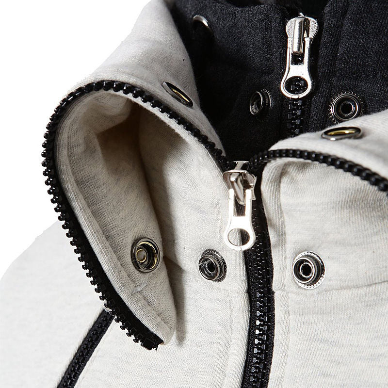 Levoire | Veste de sport en polaire slim fit avec zip et capuche pour hommes