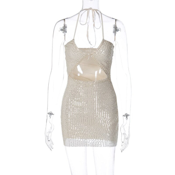 Levoire | Argent Paillettes Haut Sans Bretelles Robe Mini