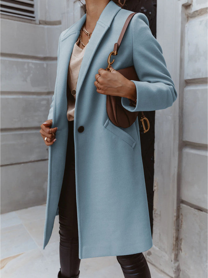 Levoire | Veste Longue Avec Bouton Bleu