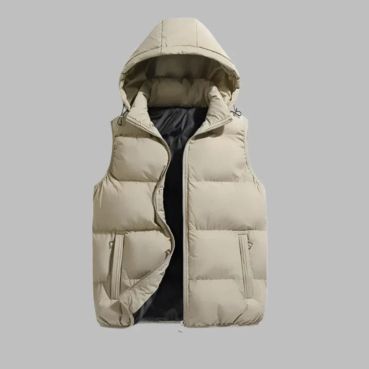 Levoire | Veste Intermédiaire Rembourrée Avec Capuche Amovible Pour Hommes Beige