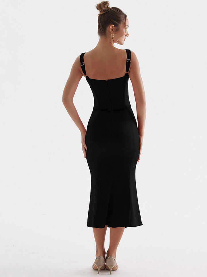 Levoire | Corset À Lacets Sans Bretelles Robe Midi