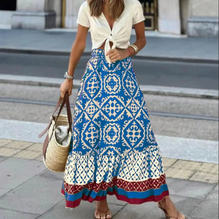 Levoire | Jupe de printemps confortable Bleu