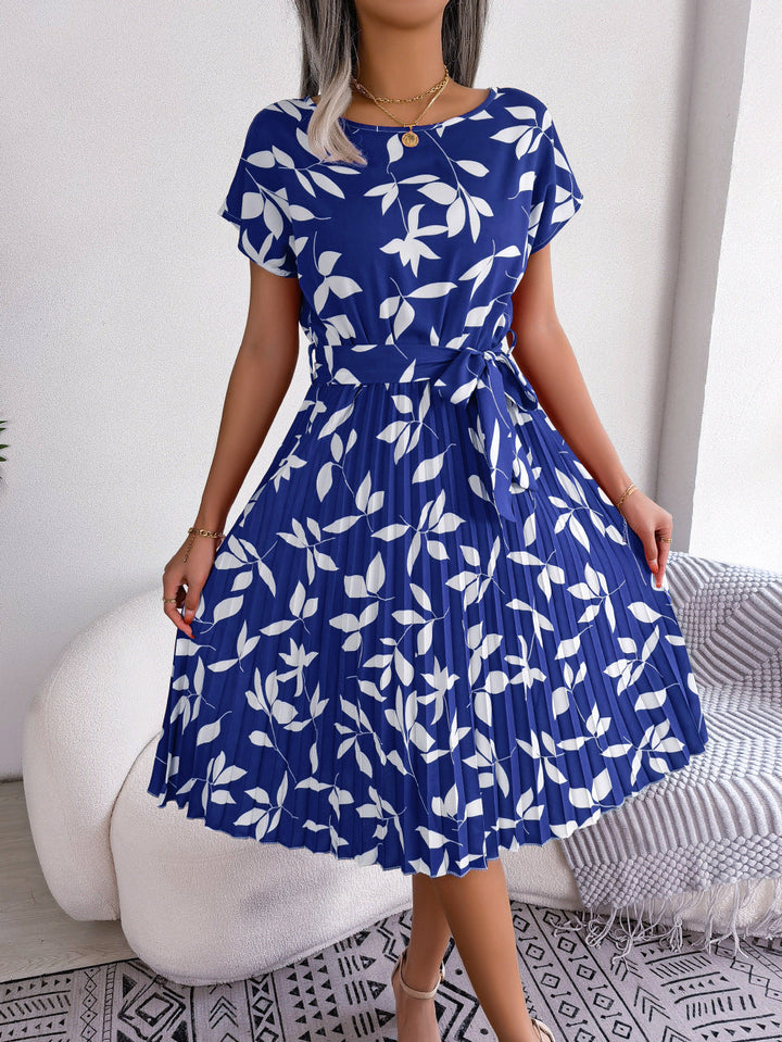 Levoire | Robe Midi Imprimee Chic Et Polyvalente Bleu Femmes Bleu