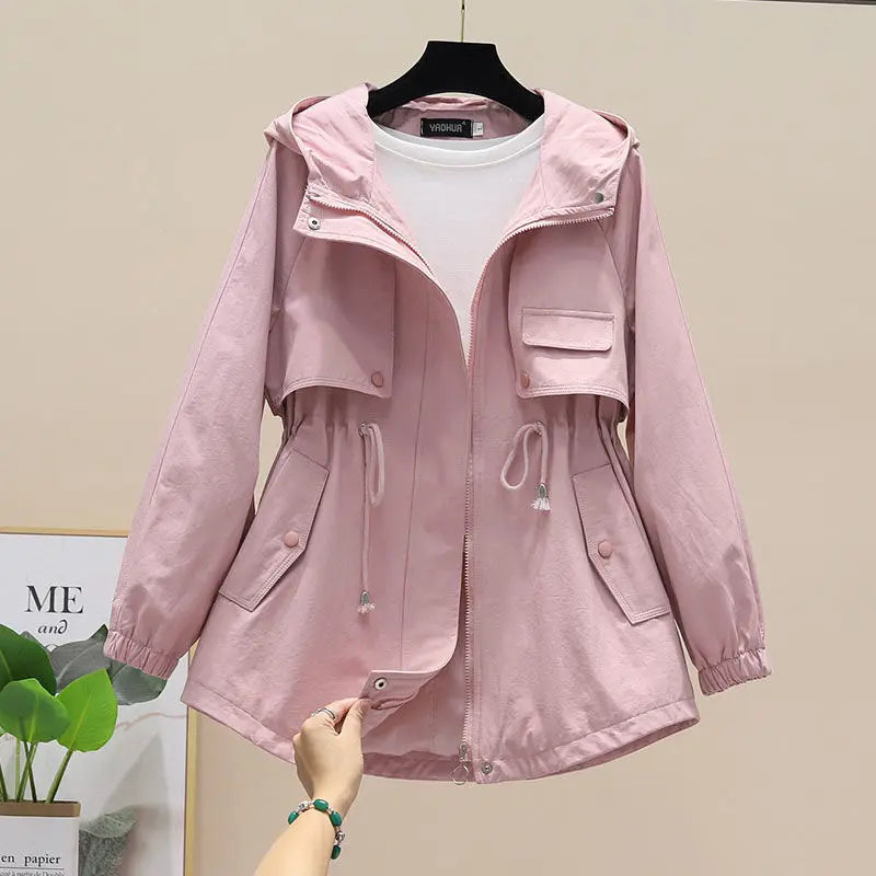 Levoire | Trench-Coat Femme De Printemps/Automne Avec Capuche Et Cordon