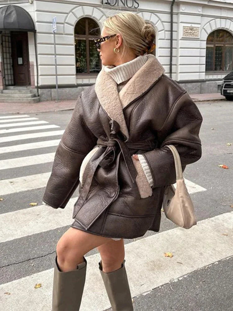 Levoire | Veste confortable et élégante avec ceinture réglable Kaki
