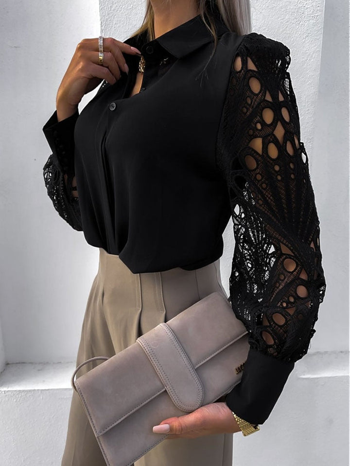 Levoire | Chemise À Manches En Dentelle Classe Intemporelle & Élégance