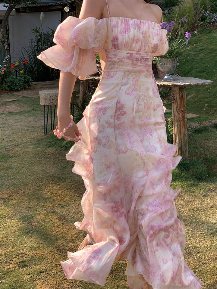 Levoire | Robe Longue Froncée À Épaules Dénudées