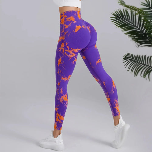 Levoire | Leggings I Moden Tie Dye Et Soutien Pushup