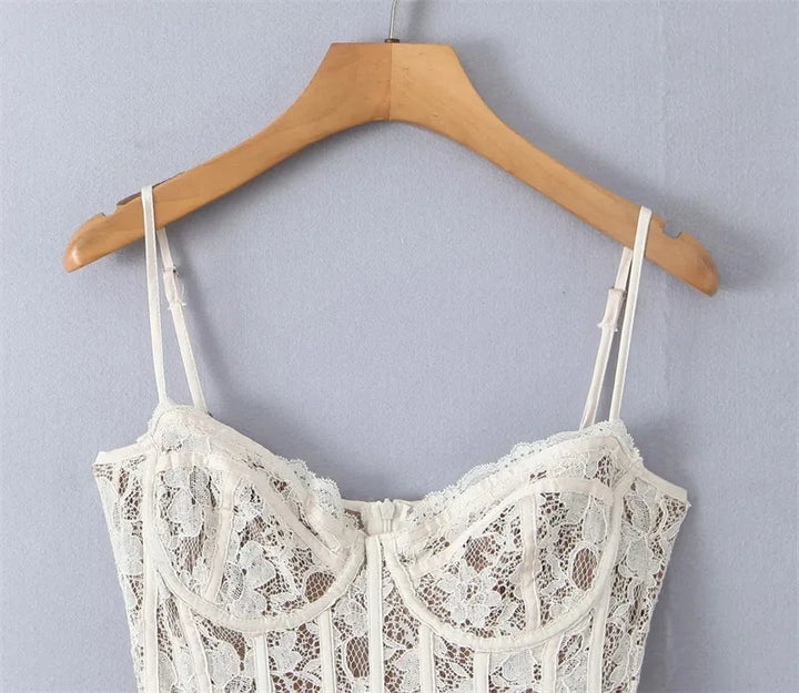 Levoire | Robe Mini En Dentelle De Récolte De Vin