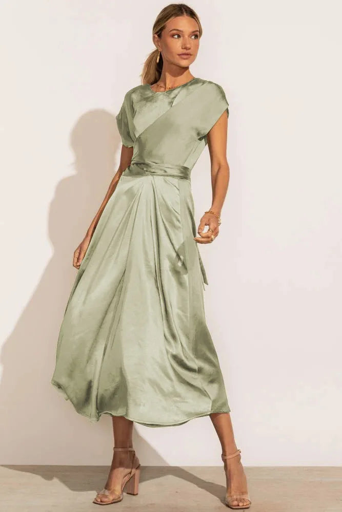 Levoire | Robe De Soirée Exclusive En Satin De Soie vert clair