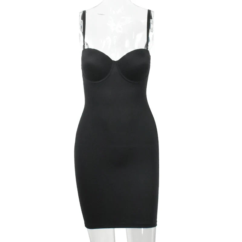 Levoire | Robe À Bretelles Sculptante Noir
