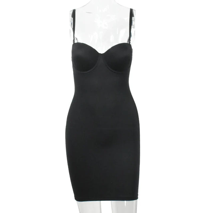 Levoire | Robe À Bretelles Sculptante Noir