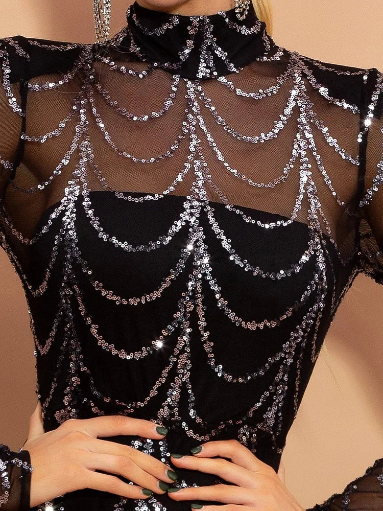 Levoire | Robe Longue D'Hiver Glamour À Paillettes