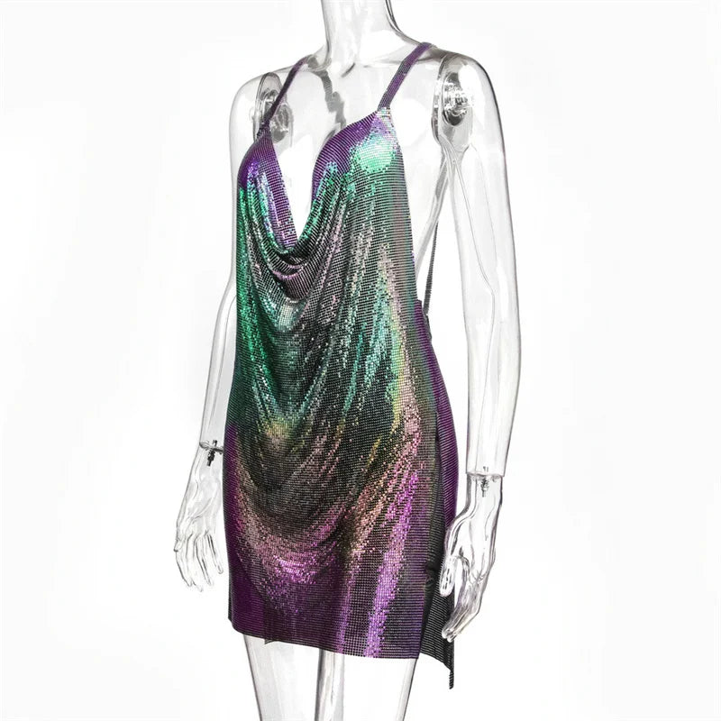 Levoire | Chaîne Métallique Halterneck Mini Robe Sans Métal