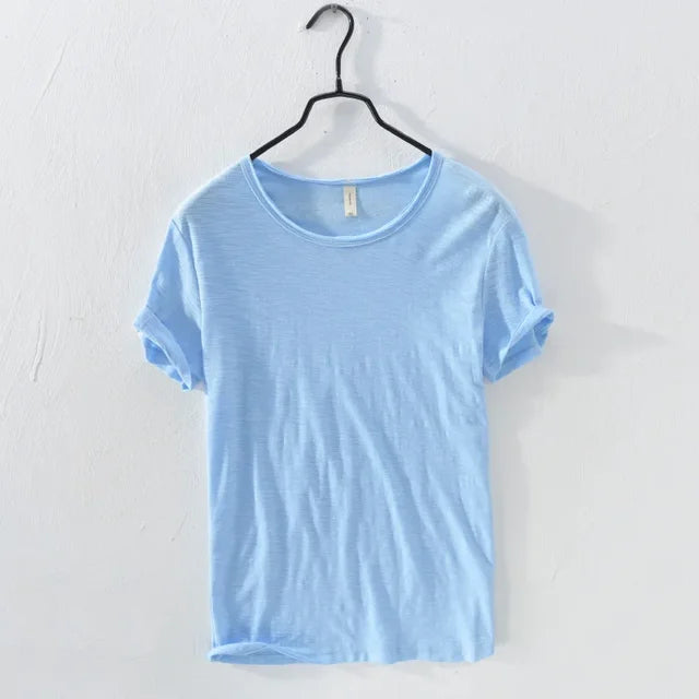 Levoire | T-Shirt Homme Slim Fit En Coton Bleu ciel