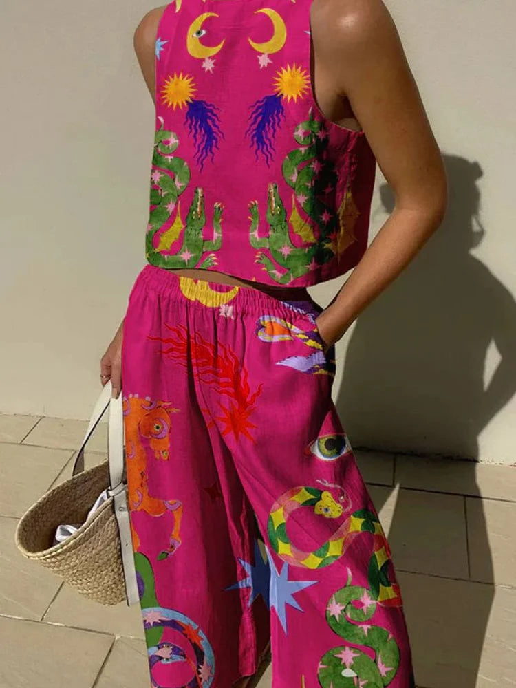 Levoire | Ensemble Coloré En Coton Pour Femmes Fuchsia