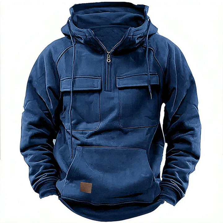 Levoire | Hoodie, Manches Longues Et Poches Zippées Bleu