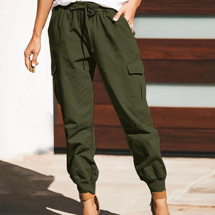 Levoire | Pantalon Cargo Droit Avec Cordon De Serrage Vert