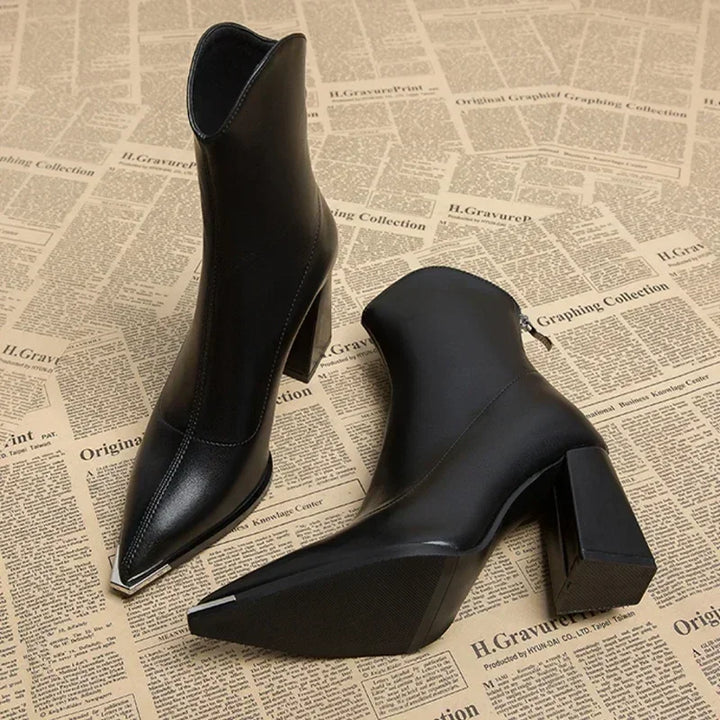 Levoire | Belles Bottes En Cuir Avec Charme Musta
