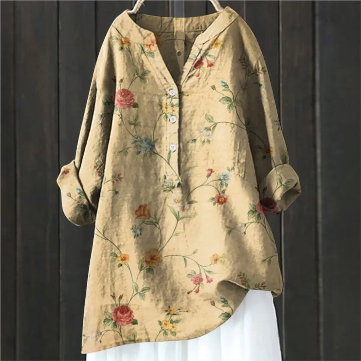 Levoire | Blouse Florale Décontractée Jaune