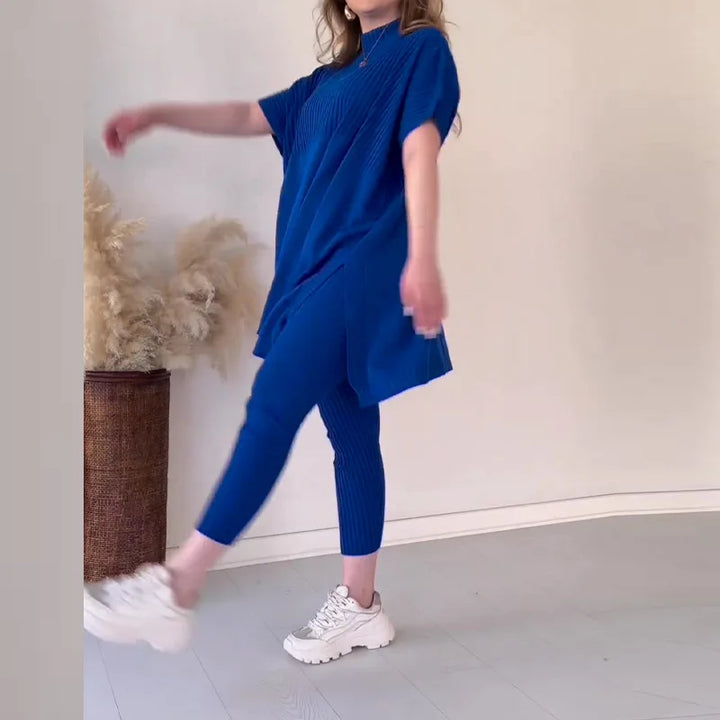 Levoire | Ensemble Deux Pièces En Tissu Doux Pour Femmes Bleu