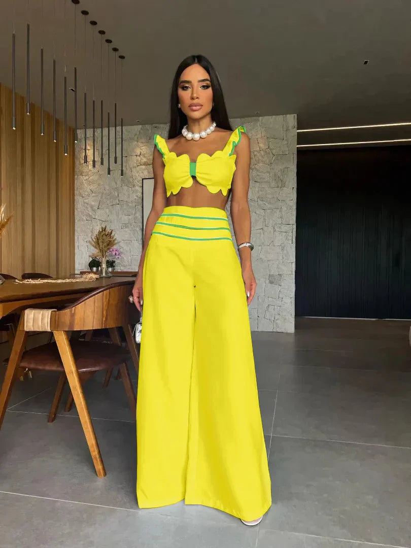 Levoire | Ensemble Élégant Deux Pièces Style Jaune