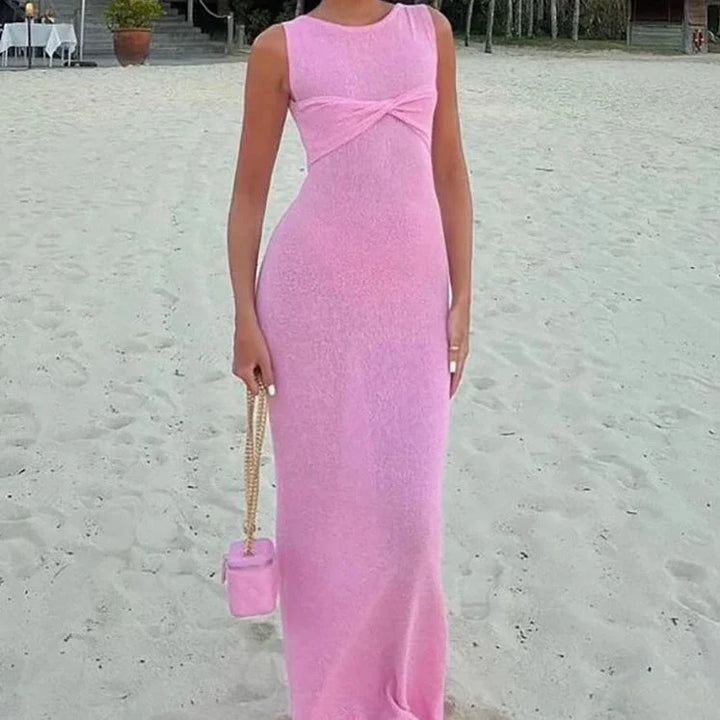 Levoire | Robe De Plage Longue En Style Estival Rosa