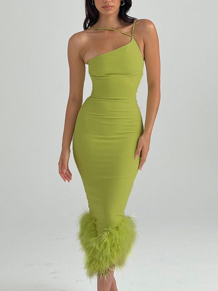 Levoire | Robe En Plumes Simple Sans Manches
