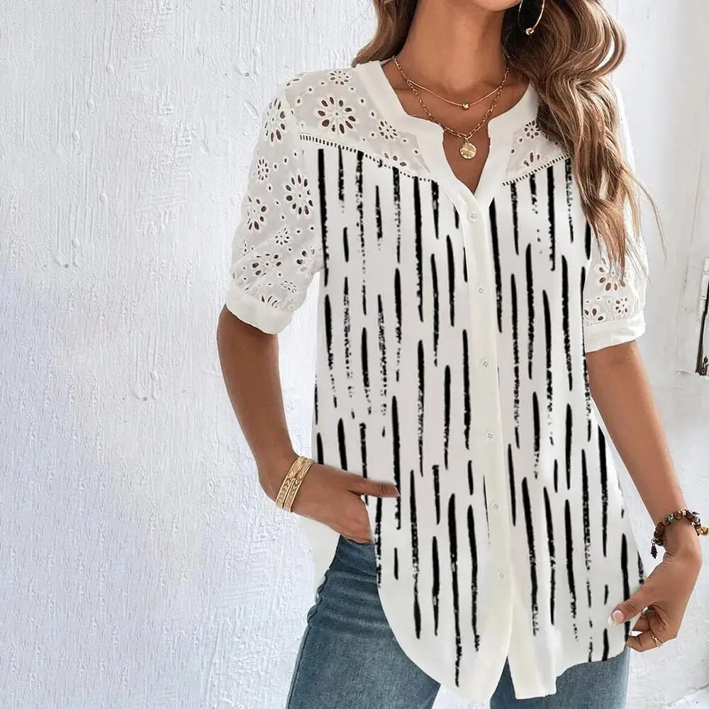 Levoire | Blouse Élégante Spitz Pour Femmes Noir