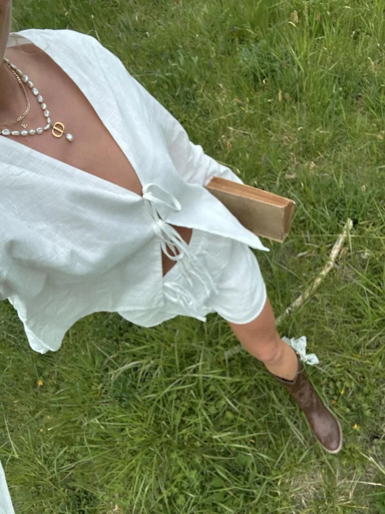 Levoire | Chemise Élégante Avec Liens Et Manches Longues