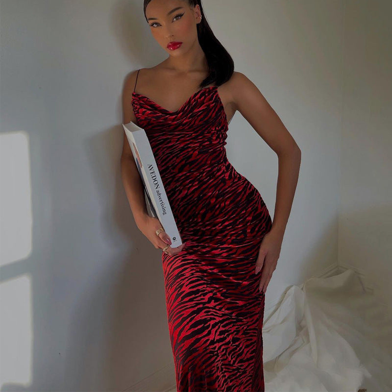 Levoire | Robe Maxi En Maille Zebra