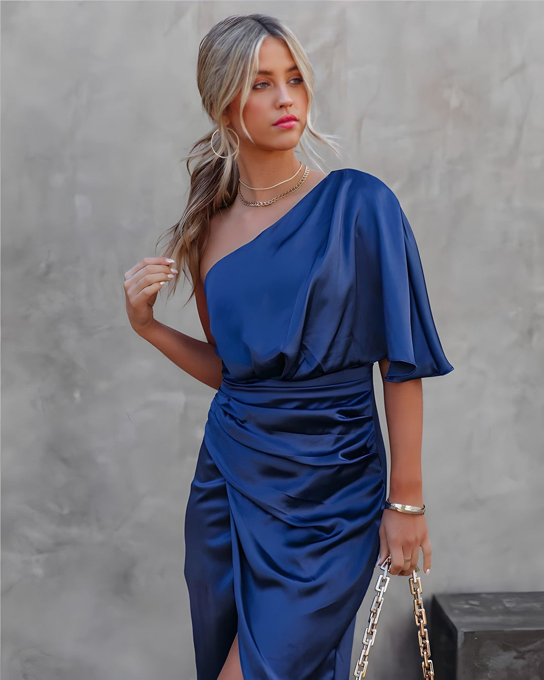Levoire | Robe de soirée élégante en soie de haute qualité Bleu