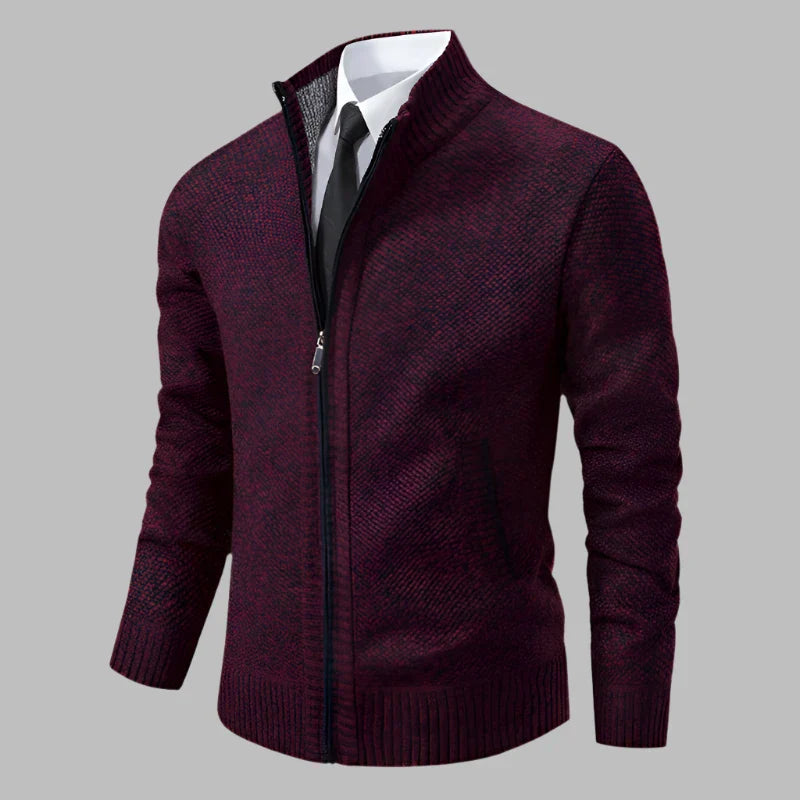 Levoire | Modern Chaud Gilet Pour Hommes Avec Fermeture Éclair Rouge vin