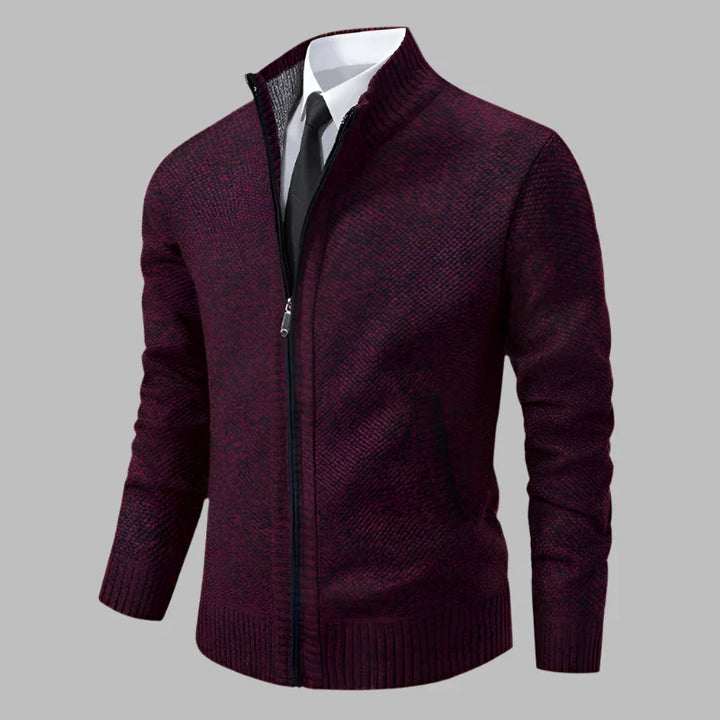 Levoire | Modern Chaud Gilet Pour Hommes Avec Fermeture Éclair Rouge vin