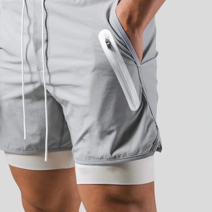 Levoire | 2 En 1 Pantalons De Sport Idéal Pour Chaque Entraînement Gris sans logo