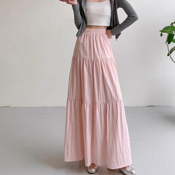 Levoire | Jupe Maxi À Design À Étages Rose