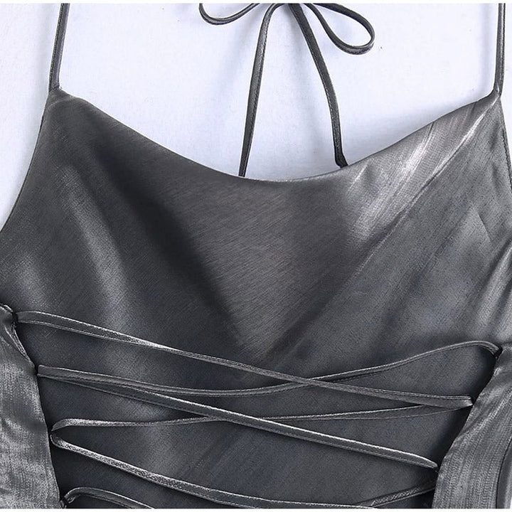 Levoire | Robe Midi Dos Nu En Satin Gris