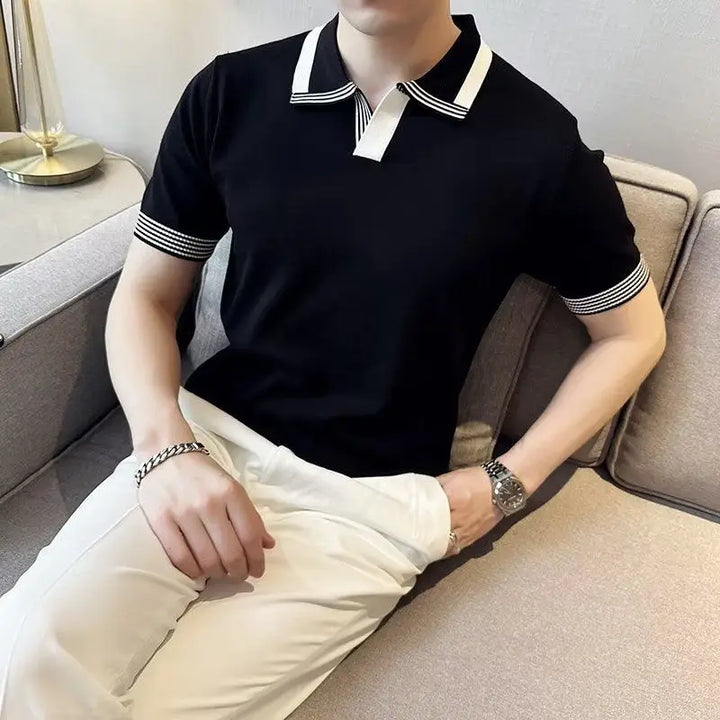 Levoire | Poloshirt Moderne À Manches Courtes D'Été Pour Hommes Noir