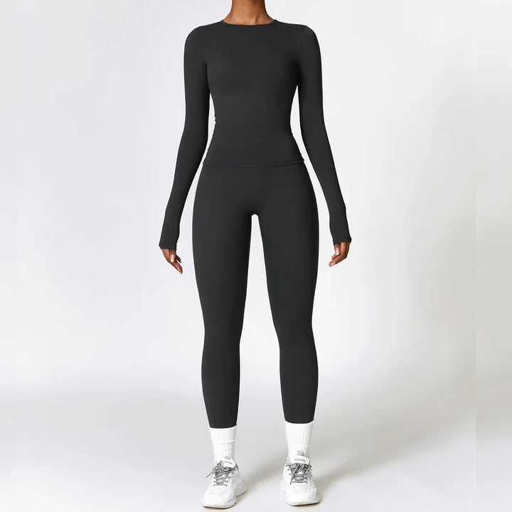 Levoire | Ensemble Homewear Leggings Et Haut À Manches Longues Noir