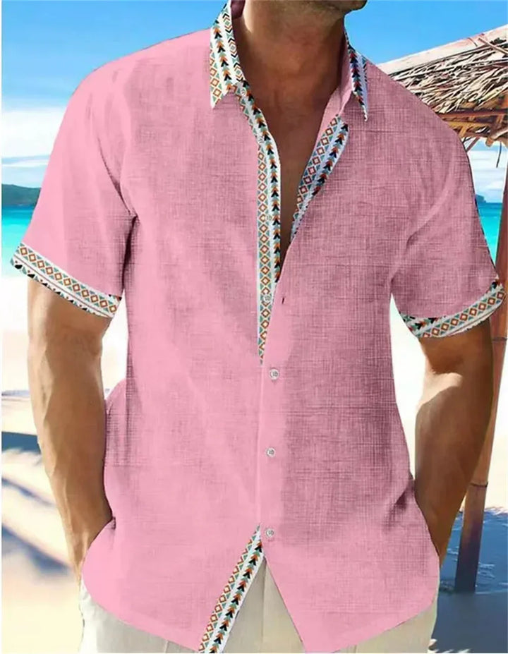 Levoire | Chemise Homme Moderne Et Confortable À Motifs Rosa